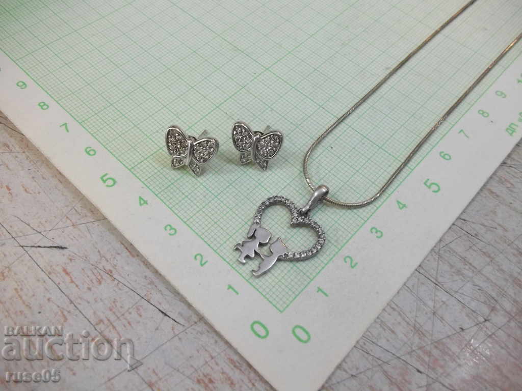 Set of earrings and cigar with pendant silver 925-8.05 g. - 5 Set of earrings and cigar with pendant silver 925-8.05 g. - 5