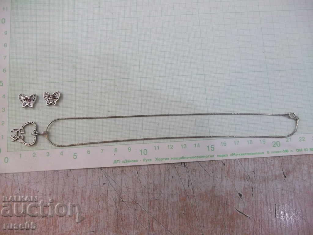 Set of earrings and cigar with pendant silver 925-8.05 g. - 6 Set of earrings and cigar with pendant silver 925-8.05 g. - 6