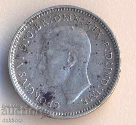 Australia 3 pence 1943d, argint cu preț 5.00 BGN | € 2.56 Australia 3 pence 1943d, argint cu preț 5.00 BGN | € 2.56
