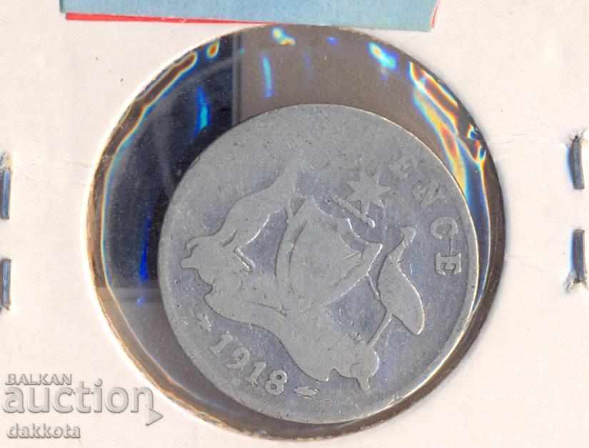Αυστραλία 6 πένες 1918, ασήμι, σπάνια