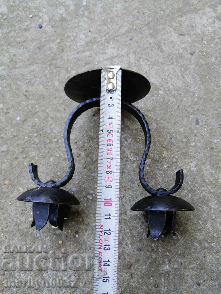 An old candle made of wrought iron lamp - 6