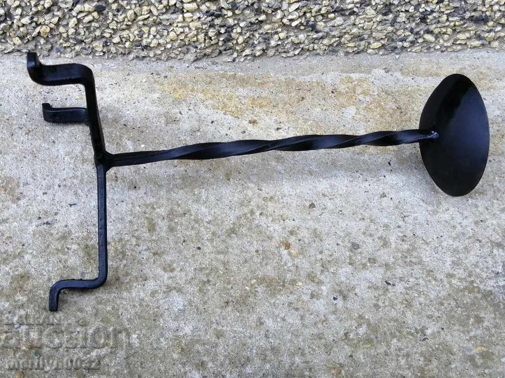 An old candle made of wrought iron lamp - 6