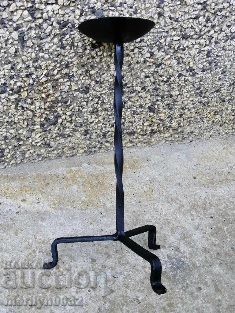 An old candle made of wrought iron lamp - 7
