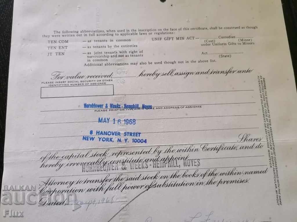 Share certificate King's Department Stores Inc. | 1968 - 5 Share certificate King's Department Stores Inc. | 1968 - 5