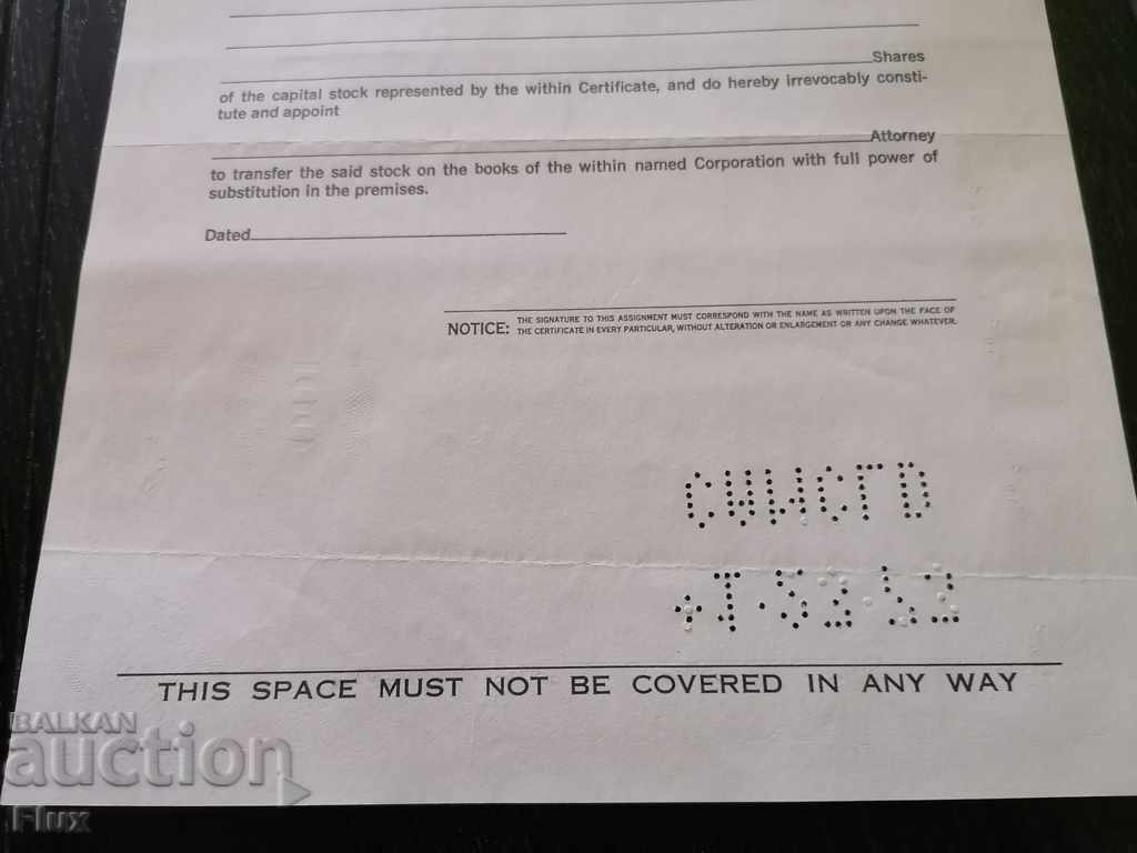 Share certificate Tech-Aerofoam Products Inc. | 1970 - 7 Share certificate Tech-Aerofoam Products Inc. | 1970 - 7