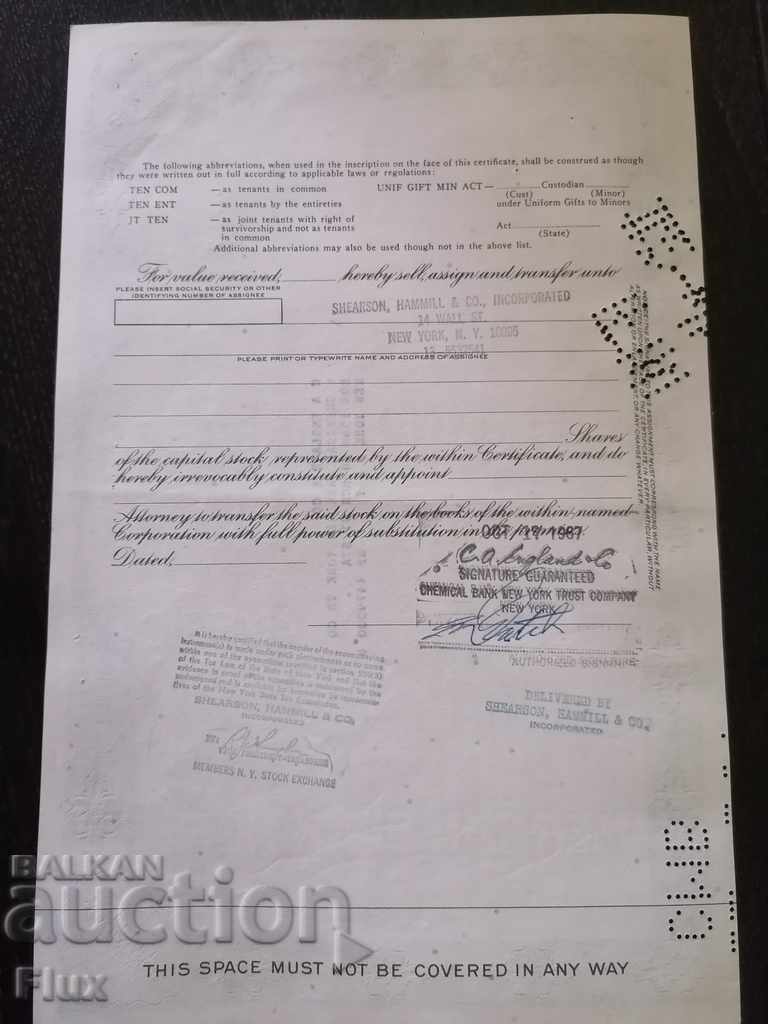 Livrarea Certificat de partajare Miehle-Goss-Dexter Inc. (MGD) 1964