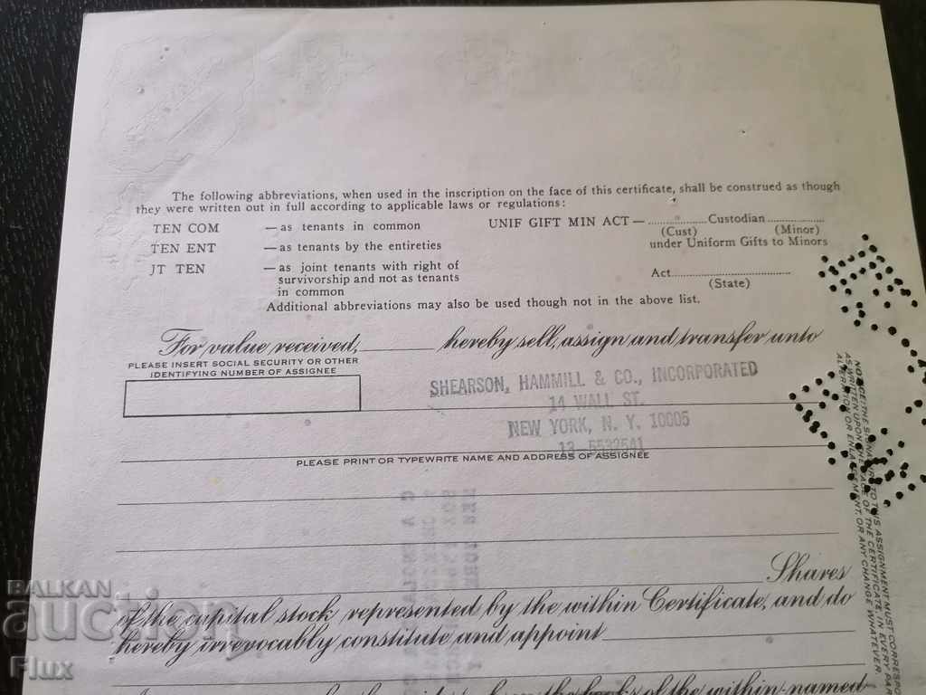 Certificat de partajare Miehle-Goss-Dexter Inc. (MGD) 1964 - 5