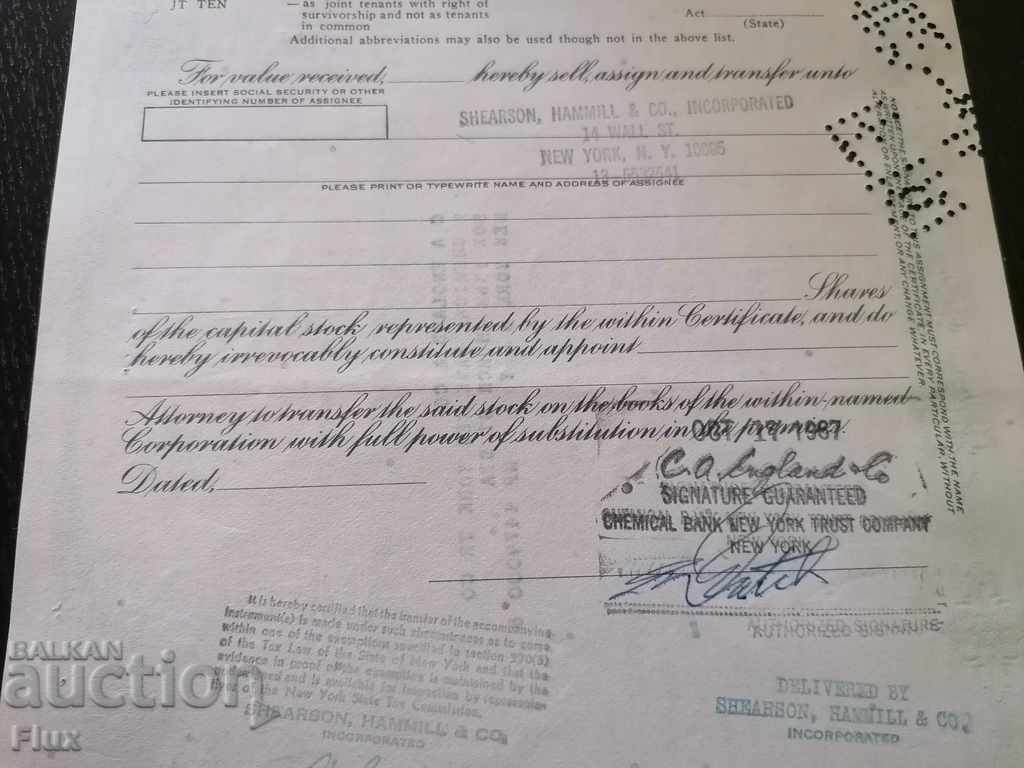 Certificat de partajare Miehle-Goss-Dexter Inc. (MGD) 1964 - 6