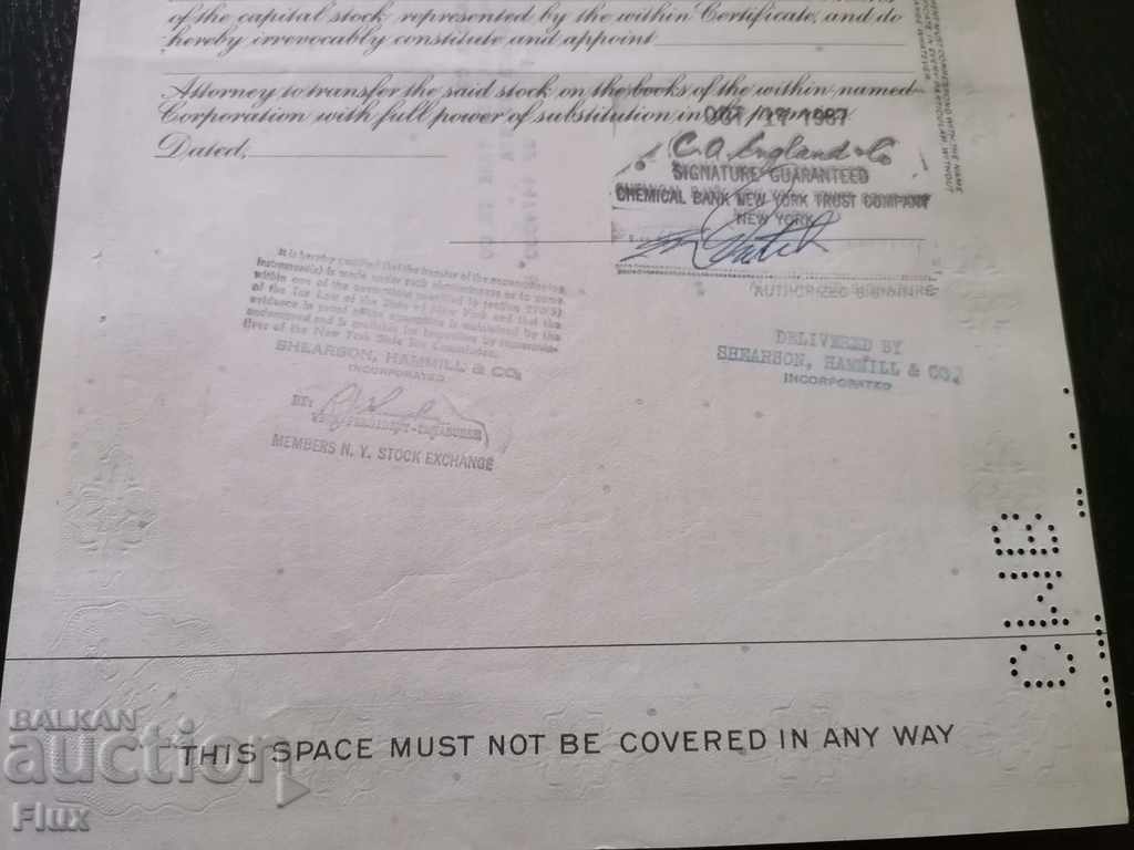 Certificat de partajare Miehle-Goss-Dexter Inc. (MGD) 1964 - 7