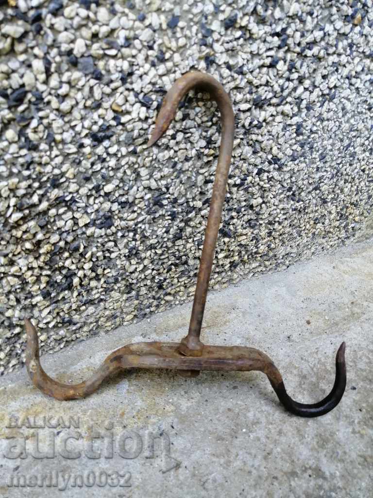 An old forged scraping hook, double twin with price 25.00 BGN | € 12.78 An old forged scraping hook, double twin with price 25.00 BGN | € 12.78