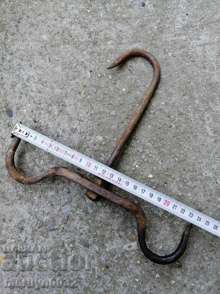 Delivery of An old forged scraping hook, double twin Delivery of An old forged scraping hook, double twin