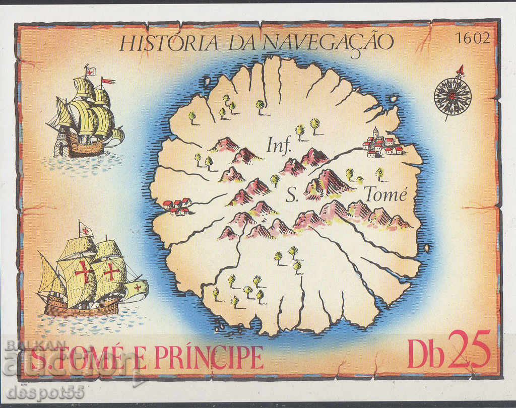 1979. Sao Tome and Principe. Sailing ships. Block.