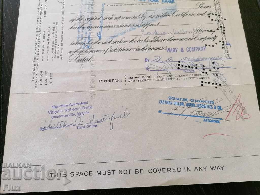 Share certificate West Virginia Pulp and Paper | 1967 - 7 Share certificate West Virginia Pulp and Paper | 1967 - 7