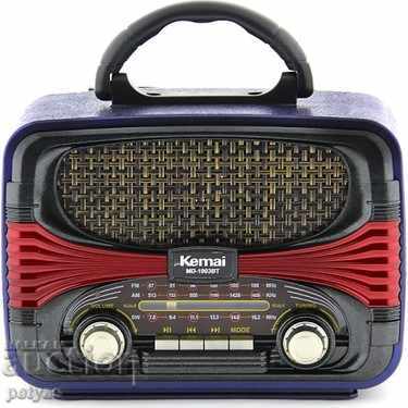 Ρετρό ραδιόφωνο Kemai MD-1903 Bluetooth Usb Sd, FM, AM, SW - N