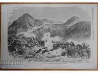 Shipka gravură veche Ruso-turc război atac turc
