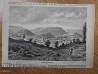 Veliko Tarnovo veche gravură panorama secolului al 19-lea