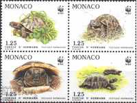 Чисти марки WWF  Фауна Костенурки 1991 от Монако