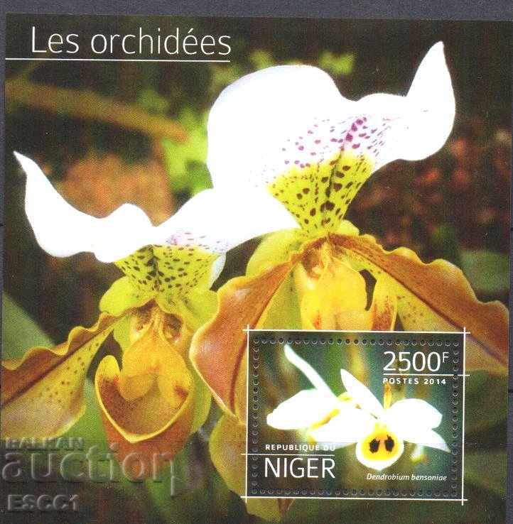 Pure block Flora Orchid Flowers 2014 from Niger
