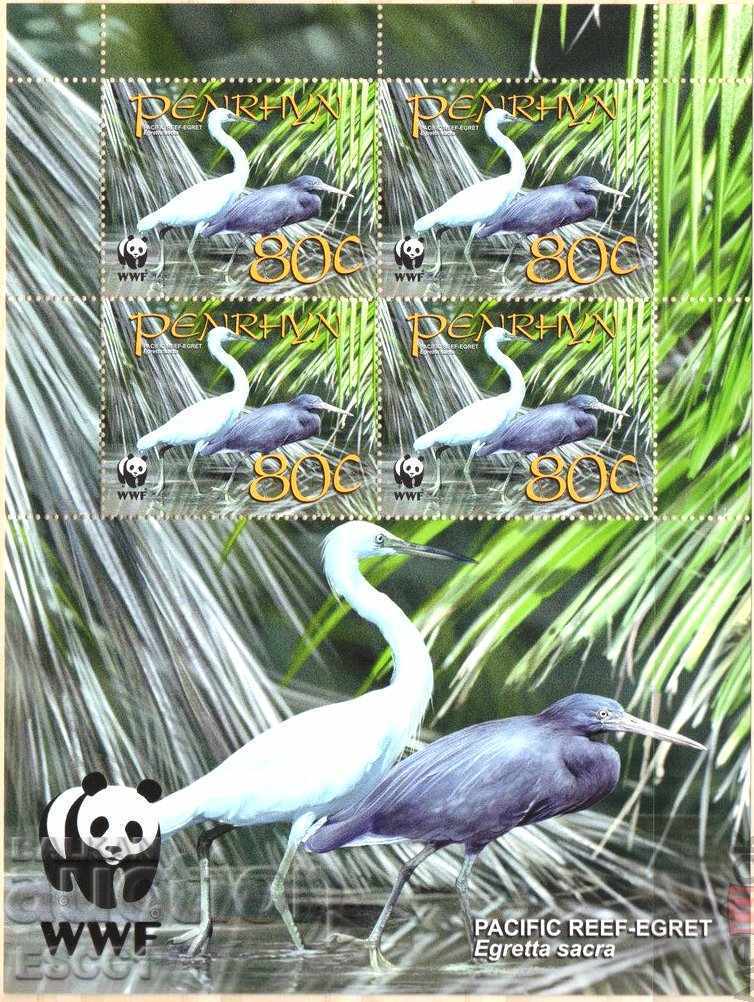 Чиста марка в малък лист WWF Фауна Птици 2008 от Пенрин