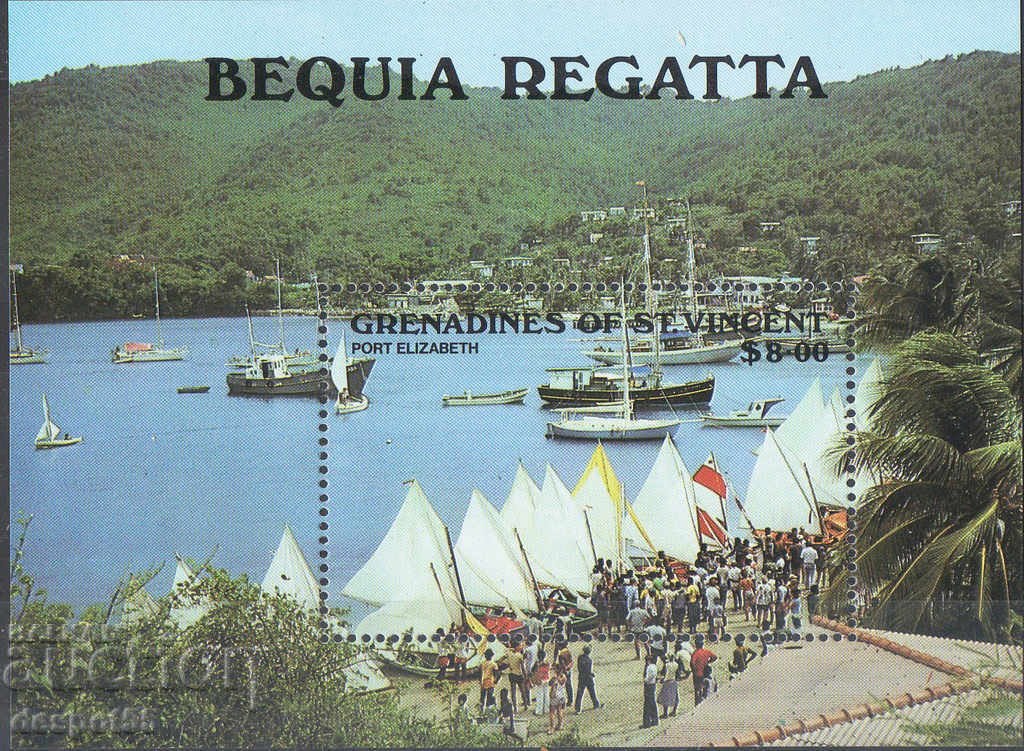 1988. Grenadine și St. Vincent. Regata lui Bekia. Bloc.