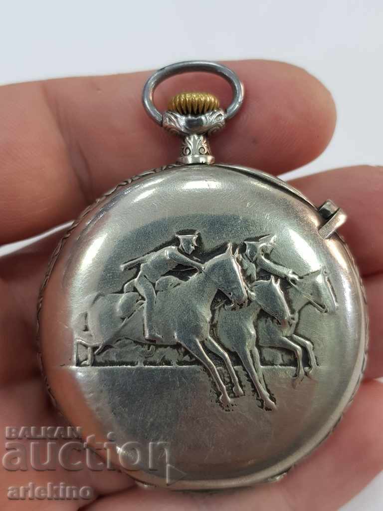 Рядък швейцарски военен джобен часовник LONGINES WWI