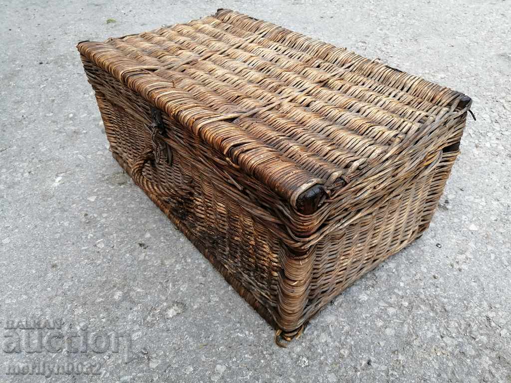 Δημοπρασία Ψάθινο μπαούλο, ψάθινο καλάθι, καλάθι από panner box Δημοπρασία Ψάθινο μπαούλο, ψάθινο καλάθι, καλάθι από panner box