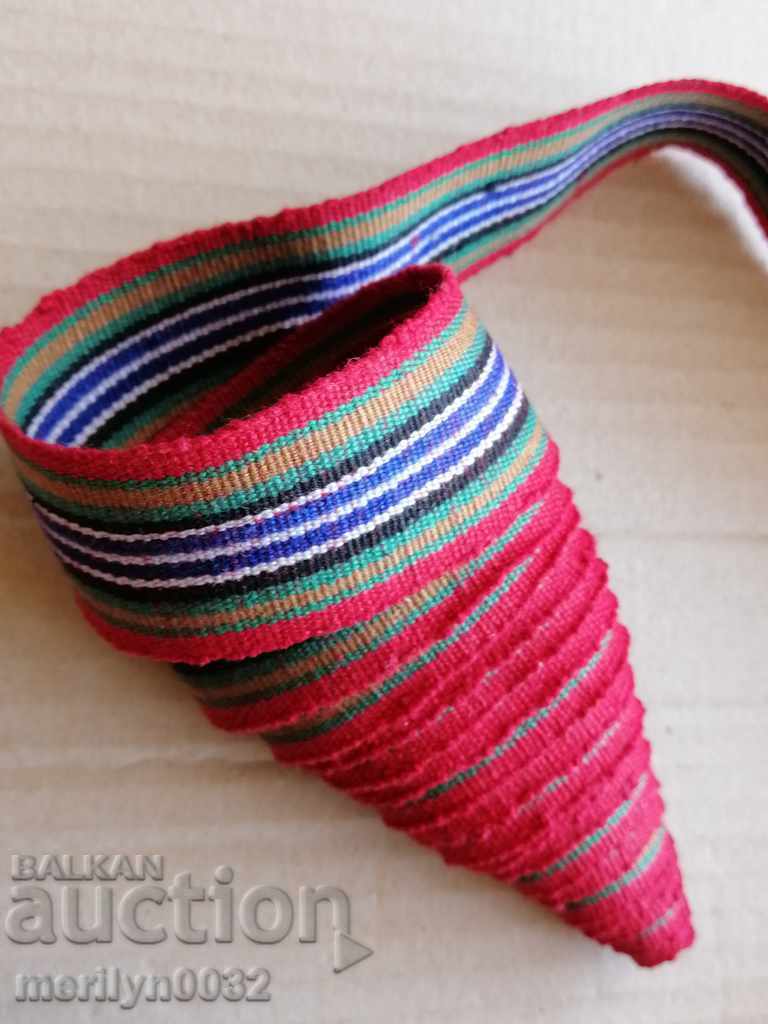 Curea veche tesuta manual, curea, catarama, costum 2,60 metri Curea veche tesuta manual, curea, catarama, costum 2,60 metri