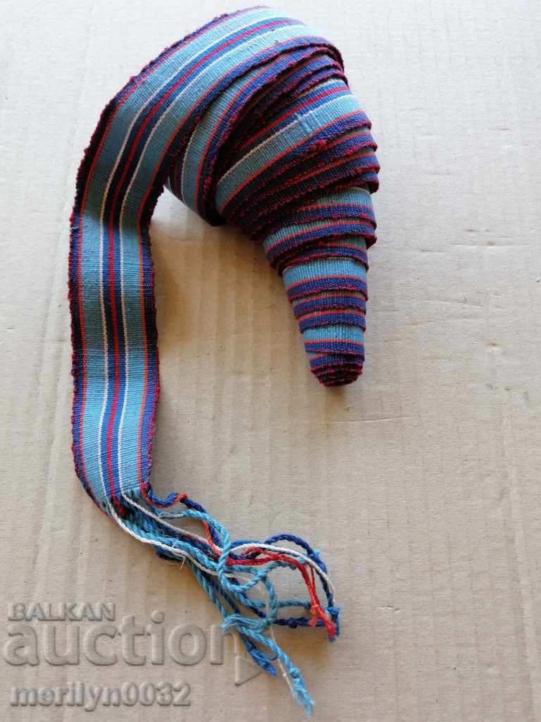 Old hand-woven belt, belt, buckle, costume 2.55 meters