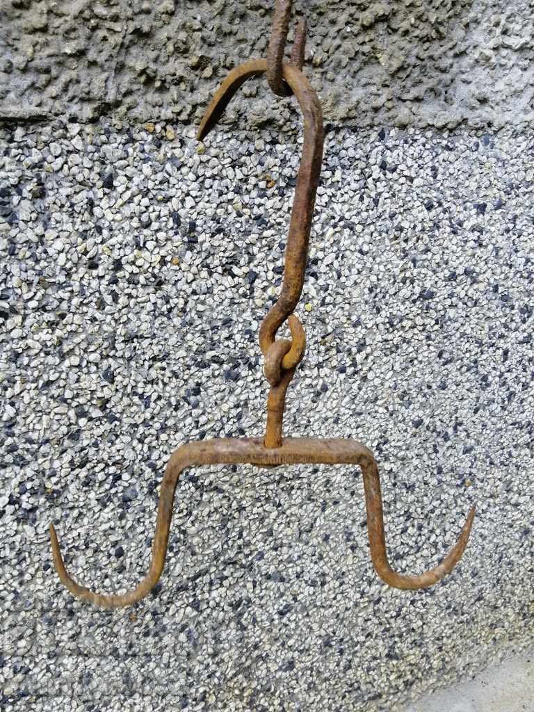 Forged buttock, hook, wrought iron