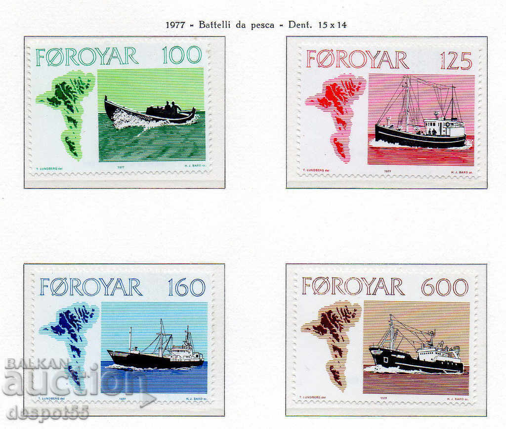 1977. Insulele Feroe. Industria pescuitului - Nave.
