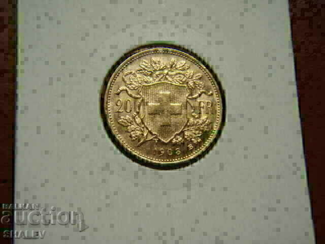 20 franci 1903 Elveția /2/ - AU/Unc (aur) cu preț € 832.89 | 1628.99 BGN