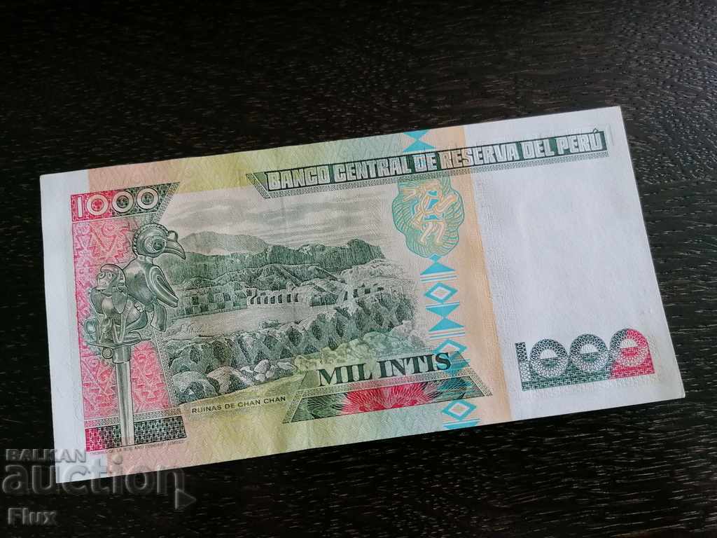 Banknote - Peru - 1000 intis UNC | 1988 with price 5.00 BGN | € 2.56 Banknote - Peru - 1000 intis UNC | 1988 with price 5.00 BGN | € 2.56