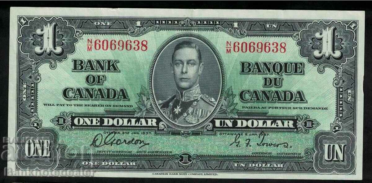 Canada 1 Dollar 1937 Pick 58d Ref 9638