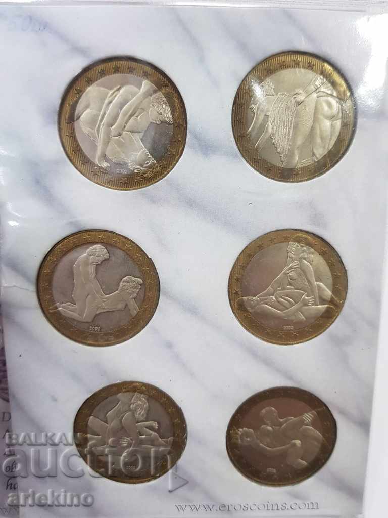 Auction Rare and expensive set of 6 pcs. coins with erotic scenes 6 Euro Auction Rare and expensive set of 6 pcs. coins with erotic scenes 6 Euro