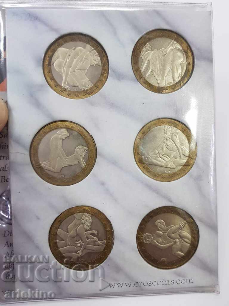 Delivery of Rare and expensive set of 6 pcs. coins with erotic scenes 6 Euro Delivery of Rare and expensive set of 6 pcs. coins with erotic scenes 6 Euro