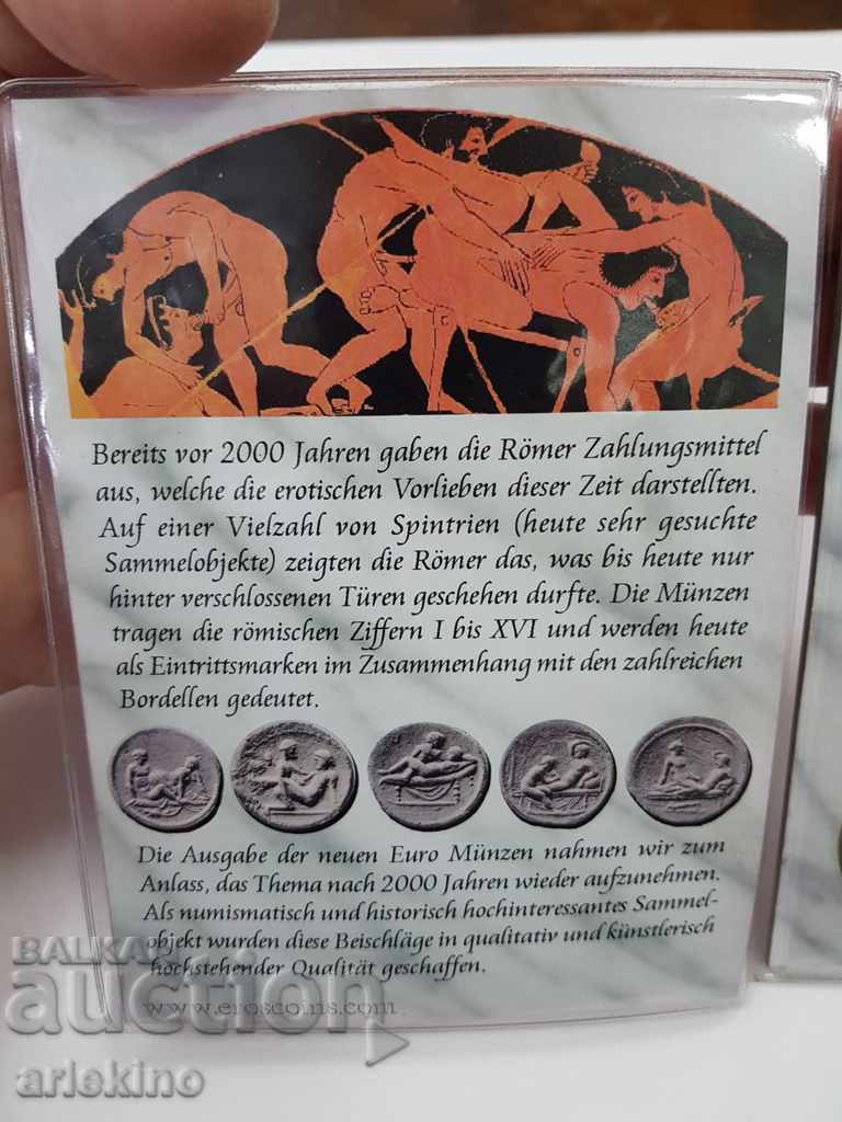 Rare and expensive set of 6 pcs. coins with erotic scenes 6 Euro - 6 Rare and expensive set of 6 pcs. coins with erotic scenes 6 Euro - 6