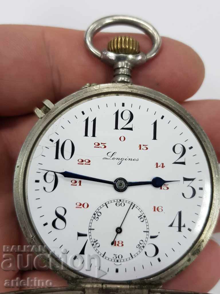 Rare Swiss pocket watch LONGINES with railway locomotive with price 530.00 BGN | € 270.98 Rare Swiss pocket watch LONGINES with railway locomotive with price 530.00 BGN | € 270.98