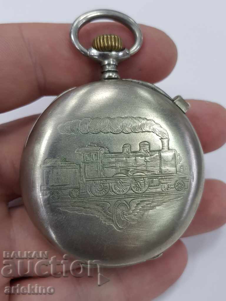 Delivery of Rare Swiss pocket watch LONGINES with railway locomotive Delivery of Rare Swiss pocket watch LONGINES with railway locomotive