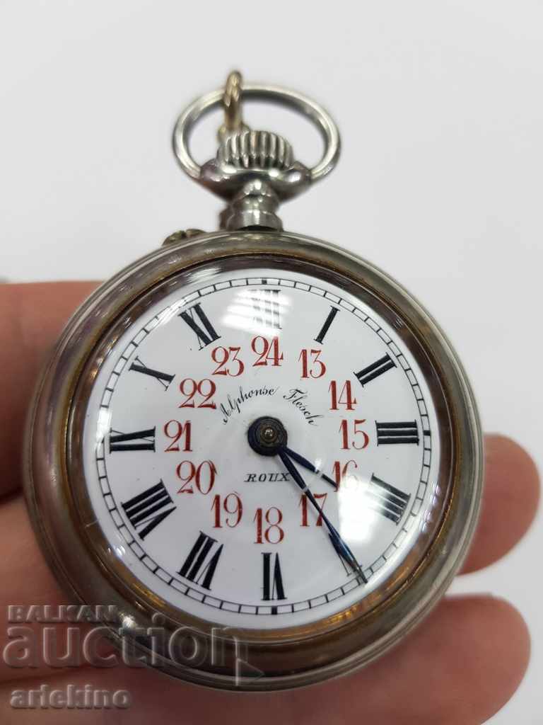 Auction Rare interesting pocket watch POSTALA with shuttle Auction Rare interesting pocket watch POSTALA with shuttle