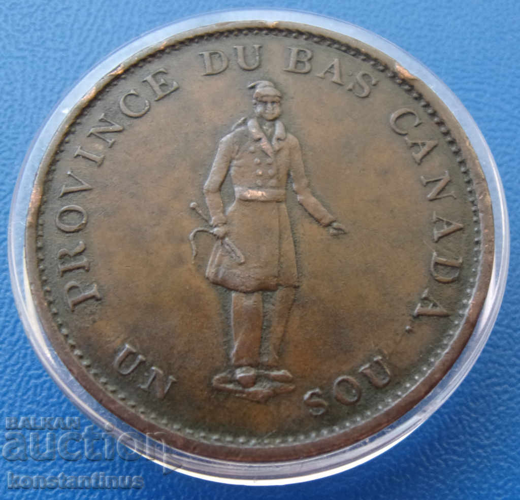 Canada 1 Sou 1837 Rare