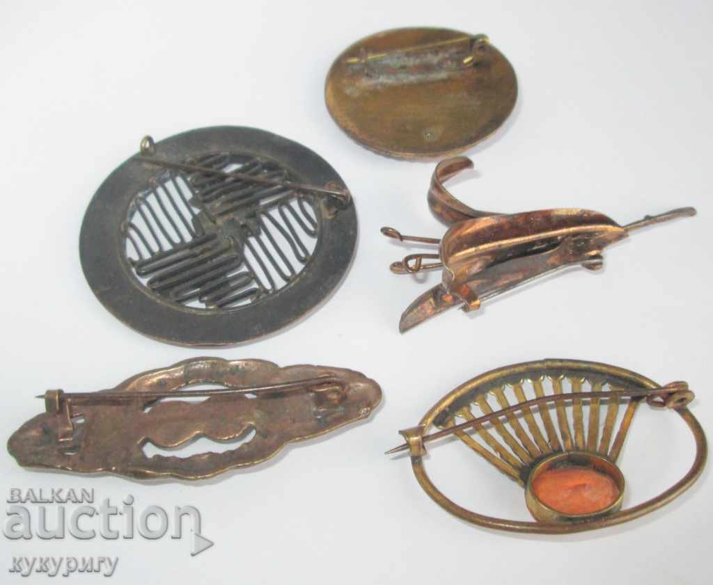 Lot of 5 antique old brooches old women's jewelry brooch - 6 Lot of 5 antique old brooches old women's jewelry brooch - 6