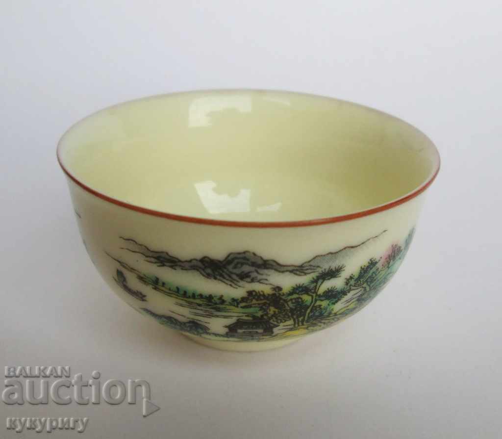Стара авторска Китайска малка чашка чаша фин костен порцелан