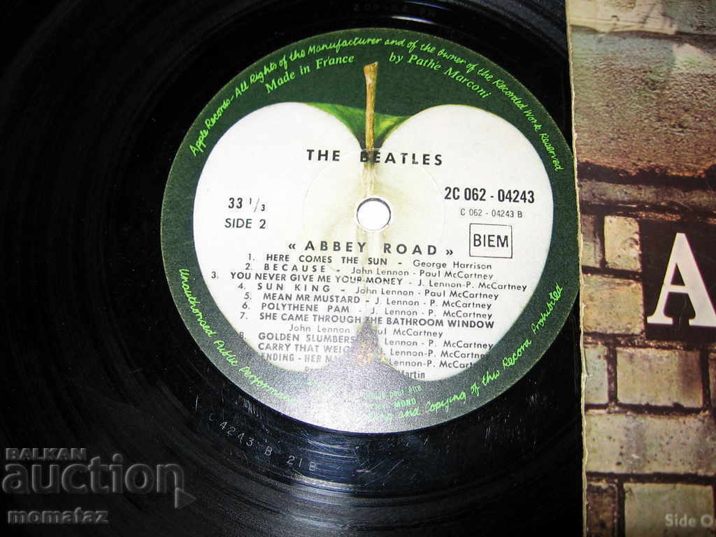 The Beatles Abbey Road Apple record LP -2C062-04243 1969 FR with price 69.99 BGN | € 35.79 The Beatles Abbey Road Apple record LP -2C062-04243 1969 FR with price 69.99 BGN | € 35.79