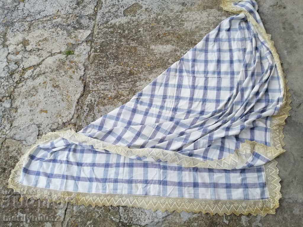 Δημοπρασία Vintage χειροποίητο σεντόνι με δαντέλα