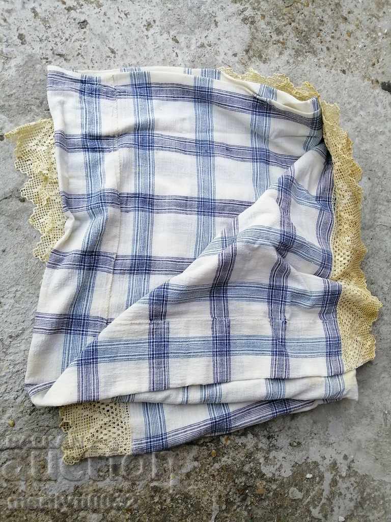 Παράδοση Vintage χειροποίητο σεντόνι με δαντέλα