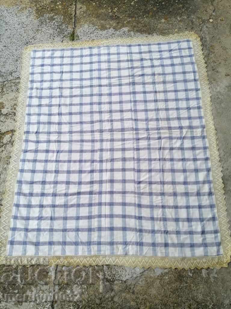Vintage χειροποίητο σεντόνι με δαντέλα - 6