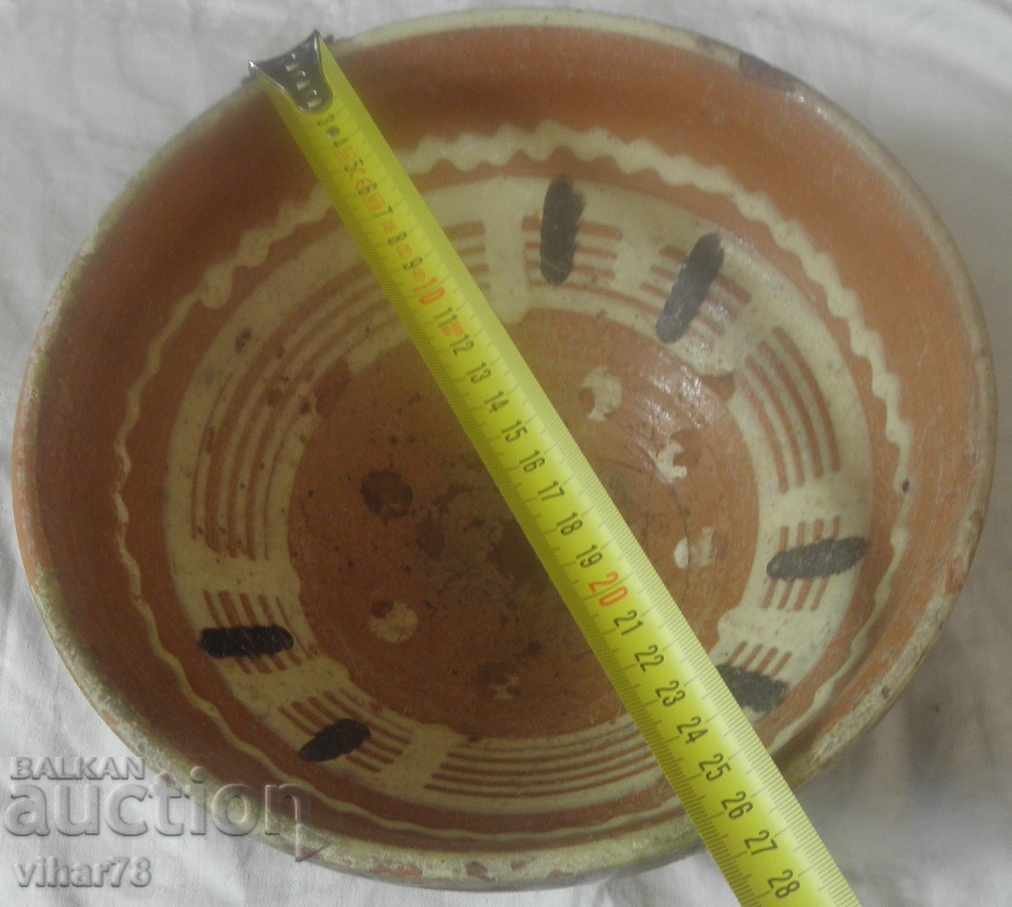 Auction OLD LARGE CERAMIC BOWL-PLATE-BOWL Auction OLD LARGE CERAMIC BOWL-PLATE-BOWL