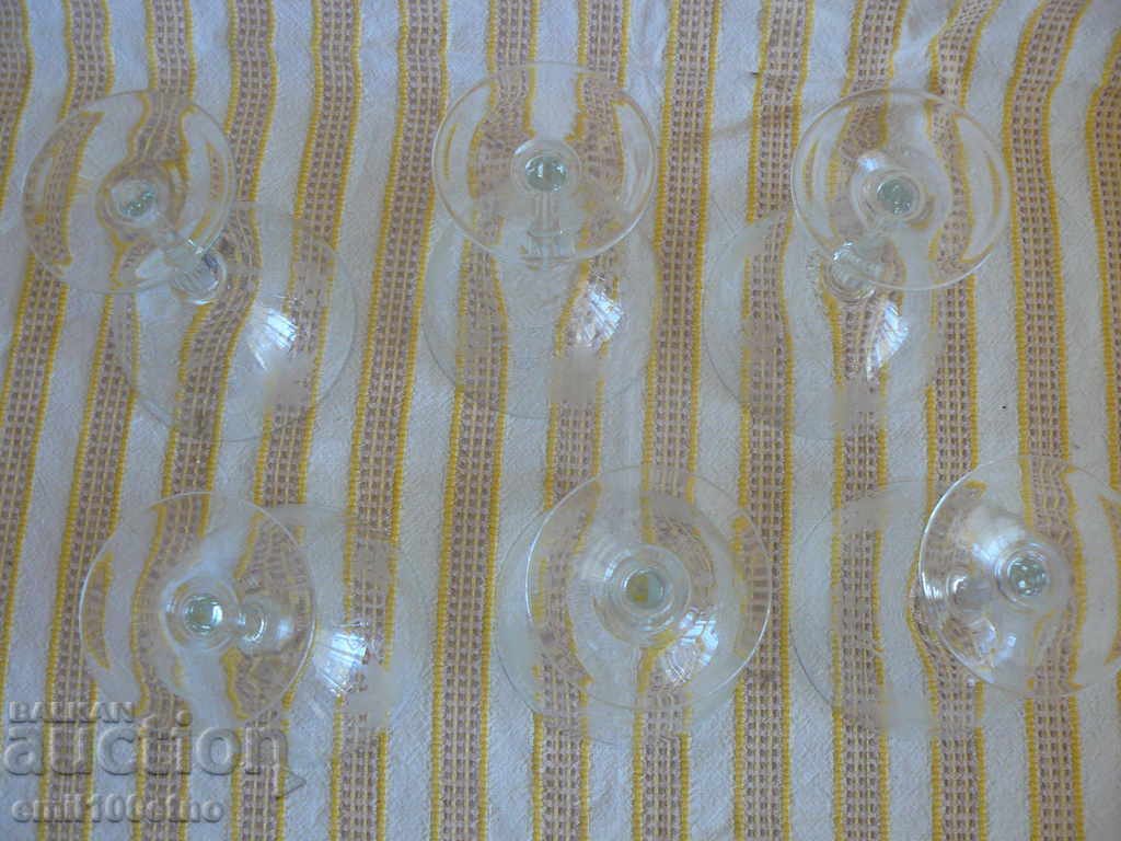 Set of 6 cocktail glasses engraved glass - 6 Set of 6 cocktail glasses engraved glass - 6