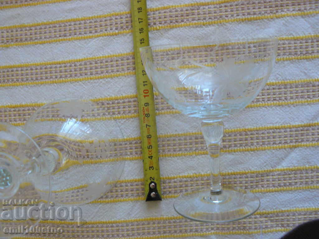Set of 6 cocktail glasses engraved glass - 7 Set of 6 cocktail glasses engraved glass - 7
