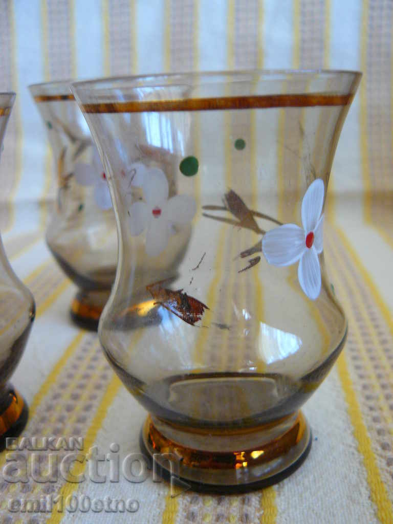 Set of 6 cups for brandy hand-painted decoration with price 15.00 BGN | € 7.67 Set of 6 cups for brandy hand-painted decoration with price 15.00 BGN | € 7.67